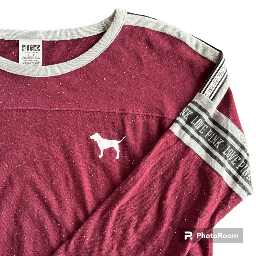 Victoria’s Secret Pink Women’s Small Quarter Length‎ Sleeve Maroon Cotton Shirt